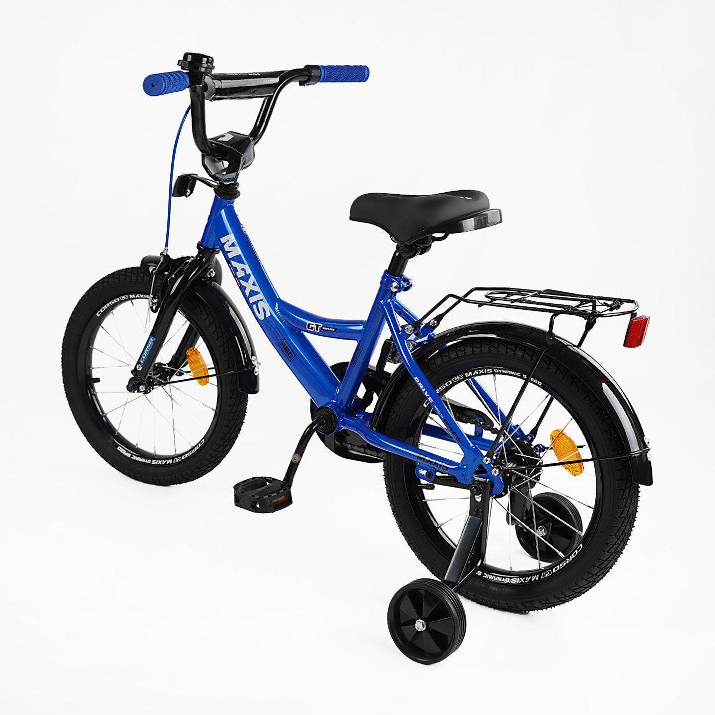 Велосипед двухколесный Corso MAXIS 16" детский c багажником Синий - фото 3 Велосипед двухколесный Corso MAXIS 16" детский c багажником Синий - фото 3
