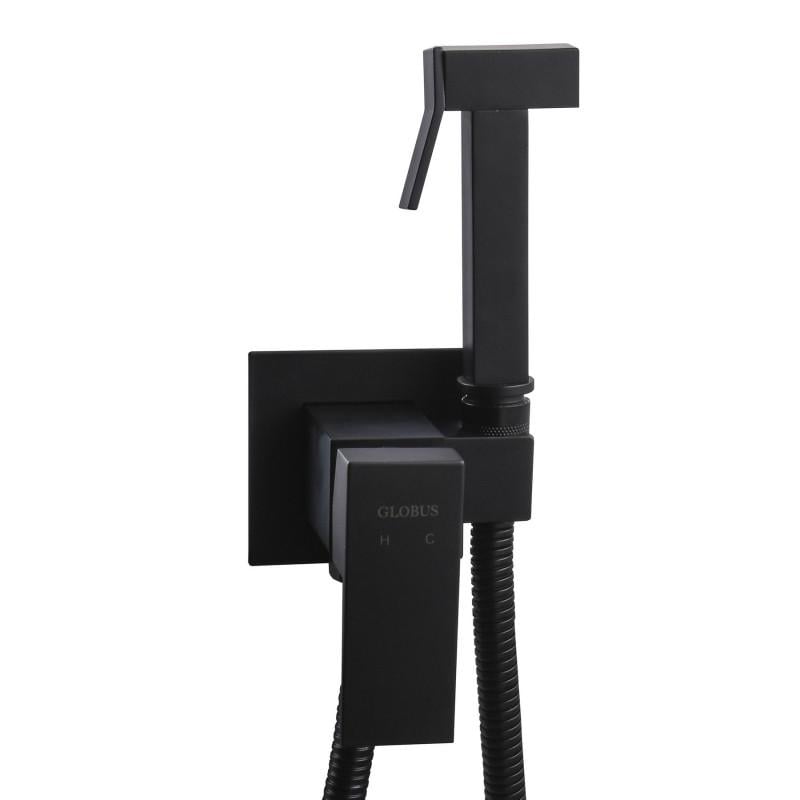 Смеситель встроенный с гигиеническим душем Globus Lux Niagara GLN-0-106MIX-BB Black