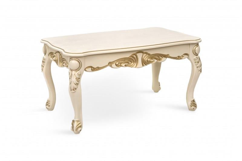 Журнальный столик SCARLETTE массив бука Слоновая кость/Патина золото (SCRLTBG-1653)