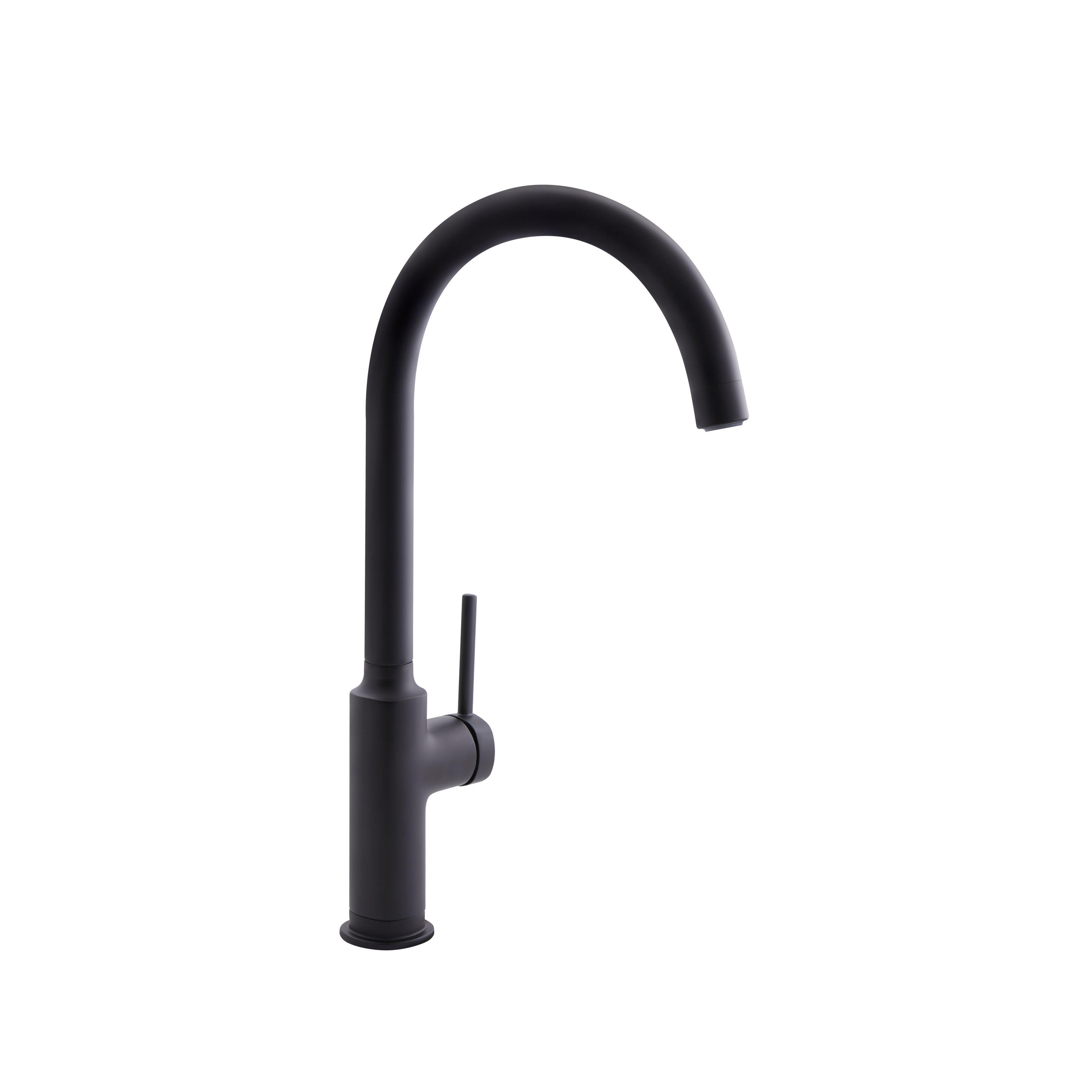 Змішувач для кухні Q-tap Robin QTROB9060102B одноважільний Чорний (131487)