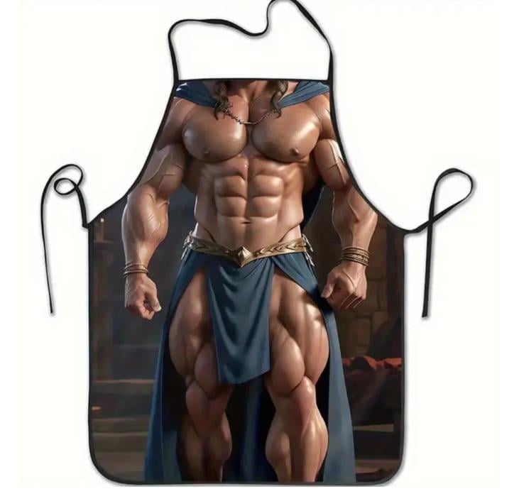 Фартук мужской прикольный Накачанный мужчина с мускулами 74x54 см Разноцветный (449994)