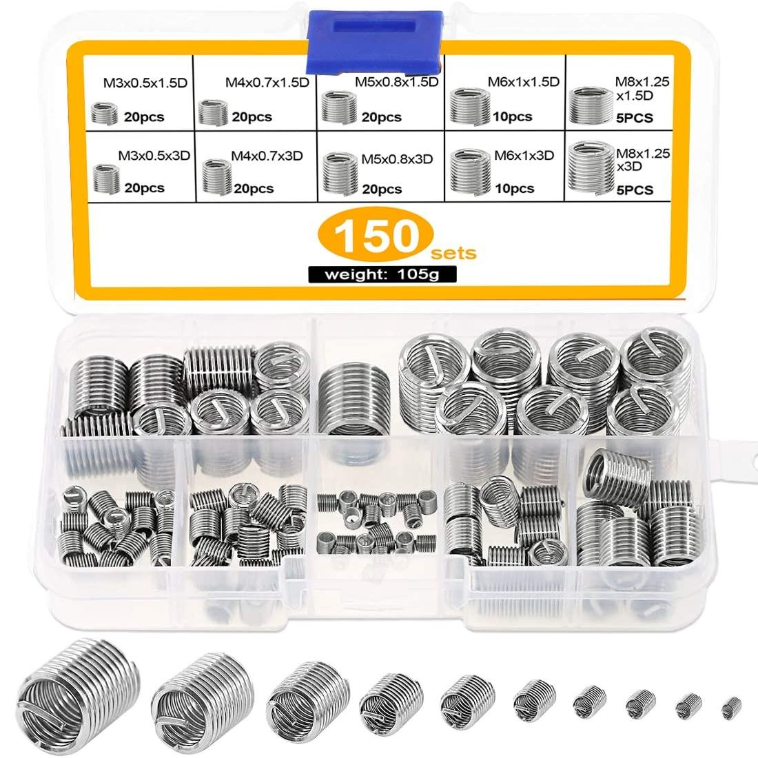 Резьбовые гужоны вкрутыши M3/M4/M5/M6/M8 Spec для ремонта резьбы 150 шт. (SP-170150) - фото 2 Резьбовые гужоны вкрутыши M3/M4/M5/M6/M8 Spec для ремонта резьбы 150 шт. (SP-170150) - фото 2