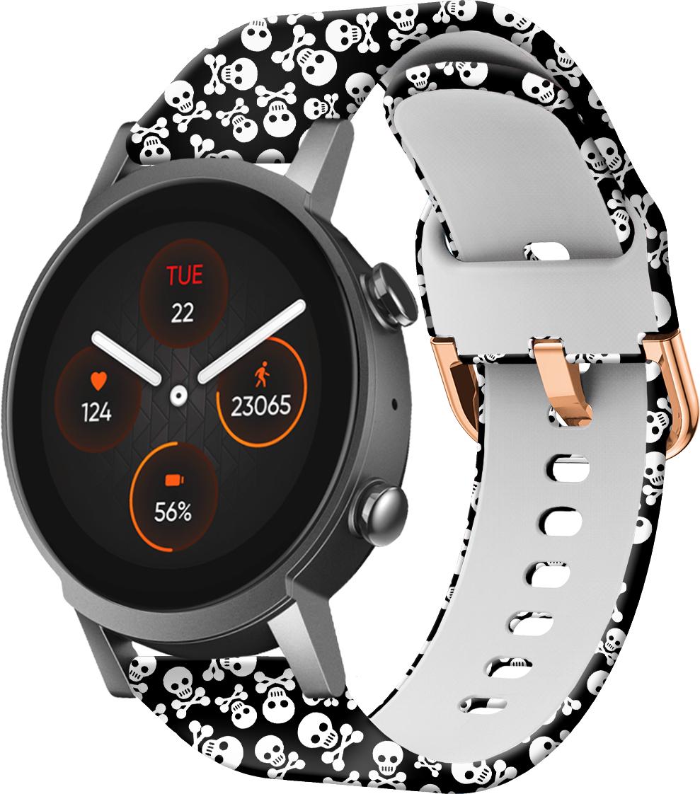 Ремешок Colorful для Mobvoi TicWatch E3 Skull Black (28645)