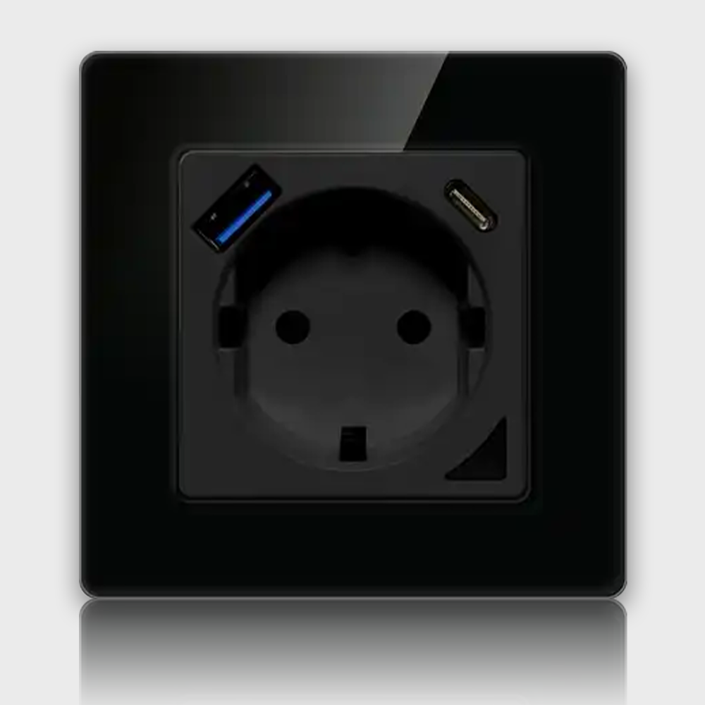 Розетка Wi-Fi Avatto с USB Type-C Черный (WH00583)