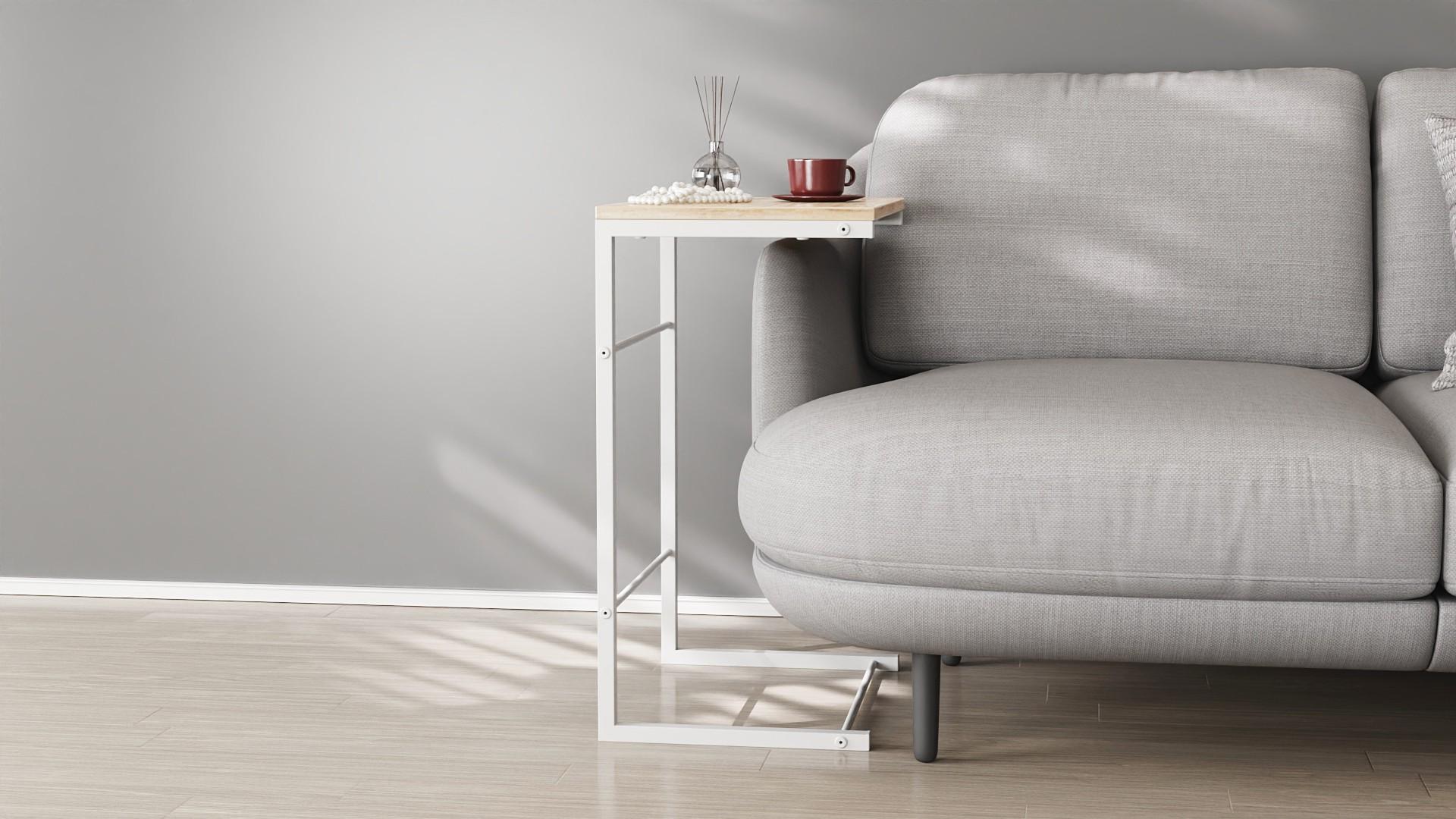 Столик Ferrum-decor Терри металл/ДСП 16 мм 650x440x330 мм Белый/Дуб Сан-Марино (FRD-104656) Столик Ferrum-decor Терри металл/ДСП 16 мм 650x440x330 мм Белый/Дуб Сан-Марино (FRD-104656)