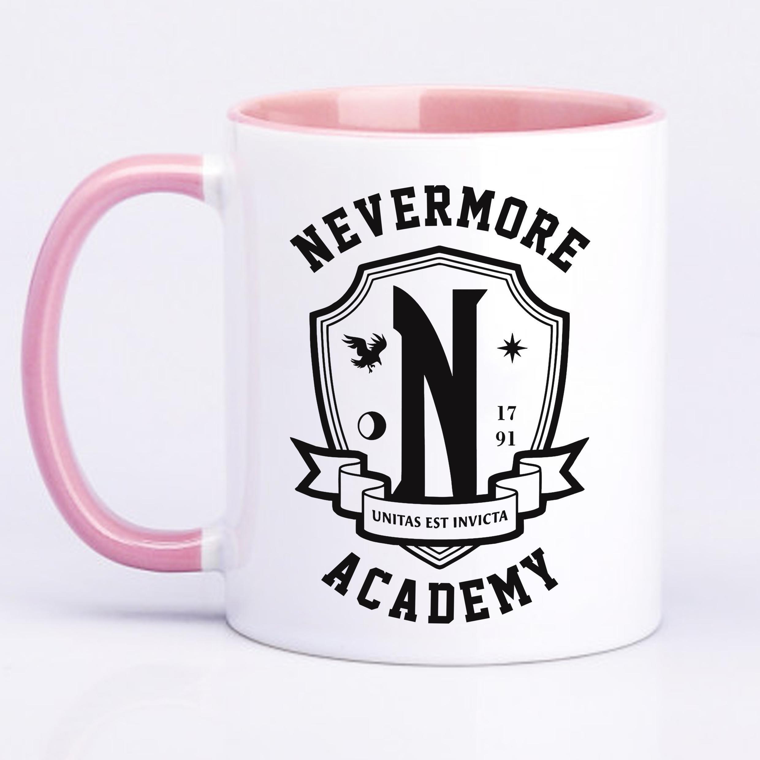 Чашка с принтом NEVERMORE ACADEMY 330 мл Розовый (17721)