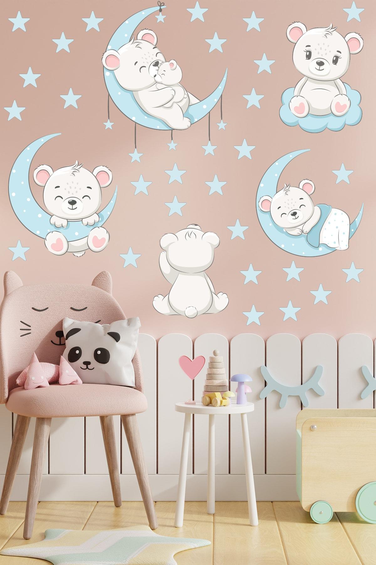 Набір наклейок декоративні Ведмедики в дитячу кімнату 30х90 см Білий - фото 4 Набір наклейок декоративні Ведмедики в дитячу кімнату 30х90 см Білий - фото 4