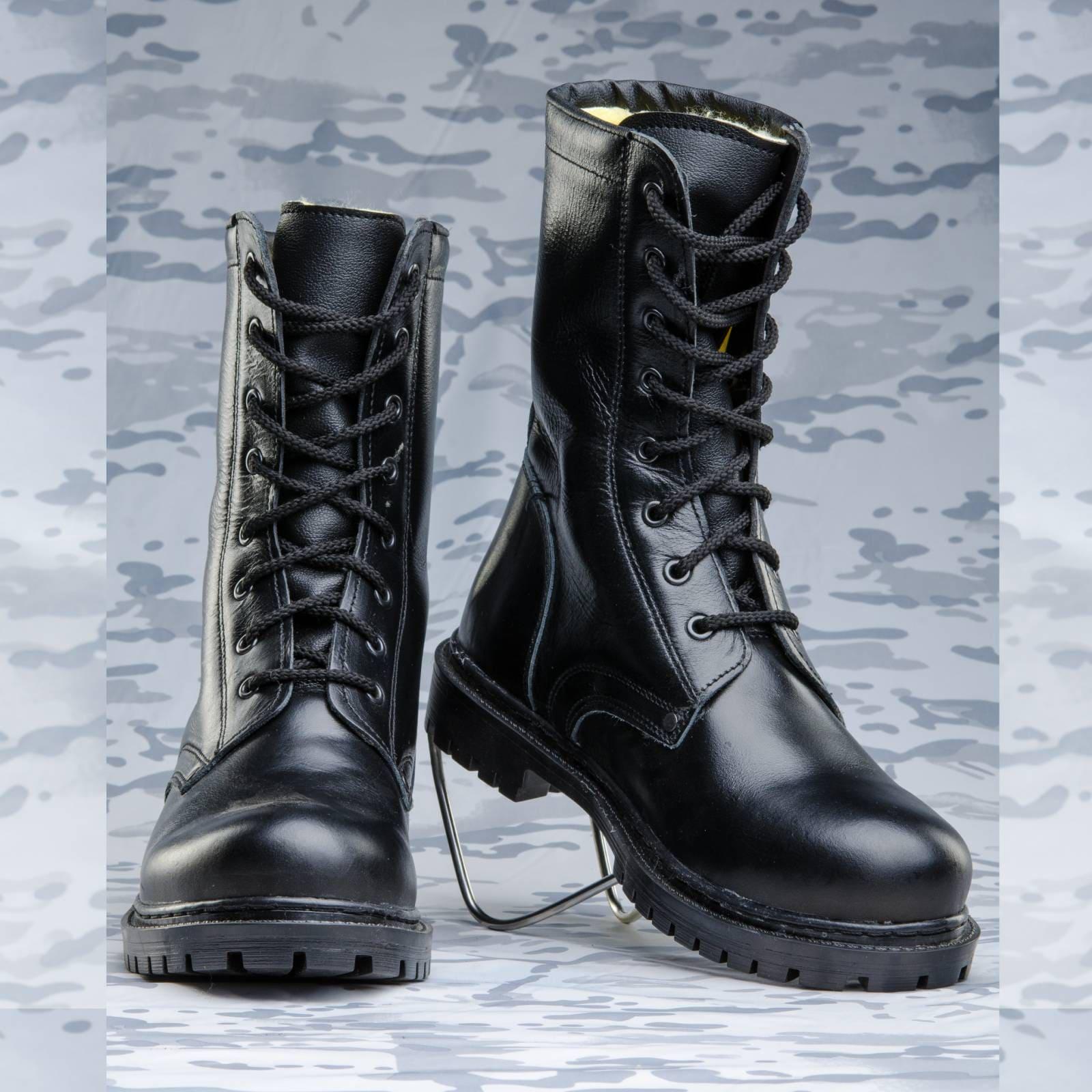 Берцы зимние FCTdesign НАТО из кожи и набивного меха р. 43 Черный - фото 2