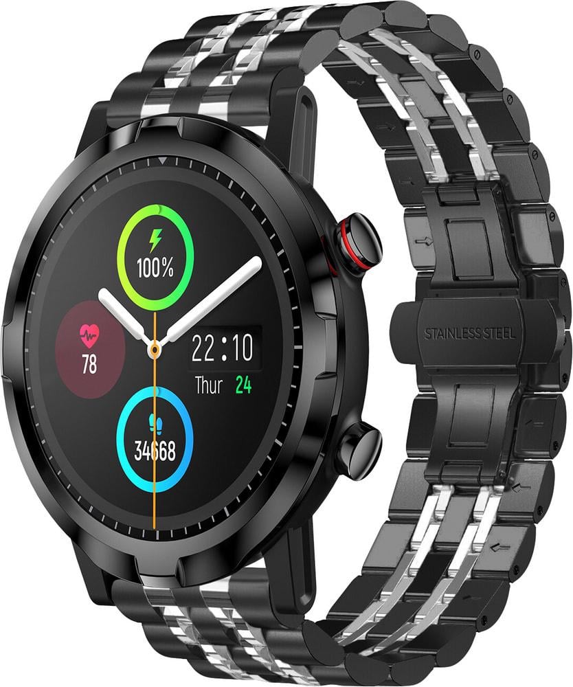 Браслет металлический Spinye Line для Haylou Smart Watch RT LS05S Black Silver (28986-03)