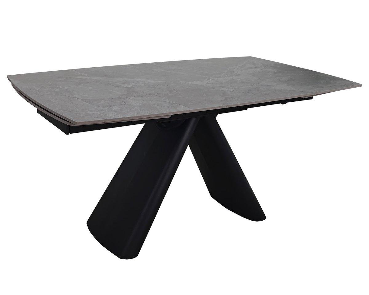 Стол обеденный раскладной Intarsio GreySON CERAMIC 160-240х90 см Серый матовый/Черный (GREYSON160) Стол обеденный раскладной Intarsio GreySON CERAMIC 160-240х90 см Серый матовый/Черный (GREYSON160)