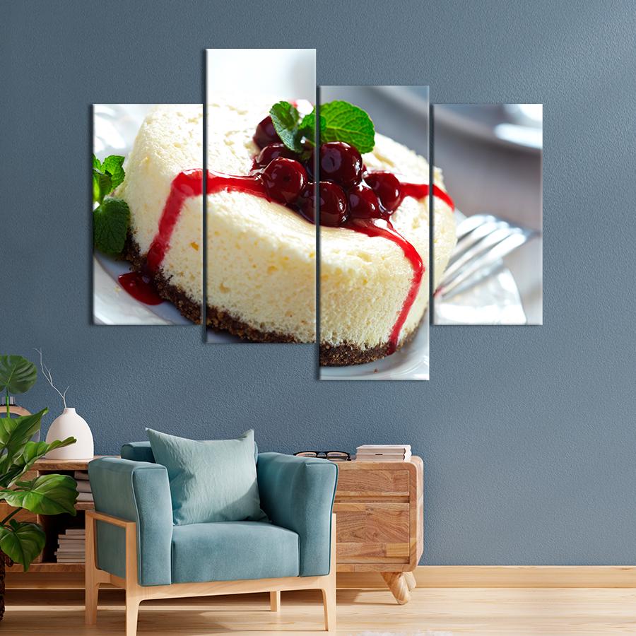 Настенний декор Чизкейк с кокосовым вкусом и вишней 129x90 см (A397-4)