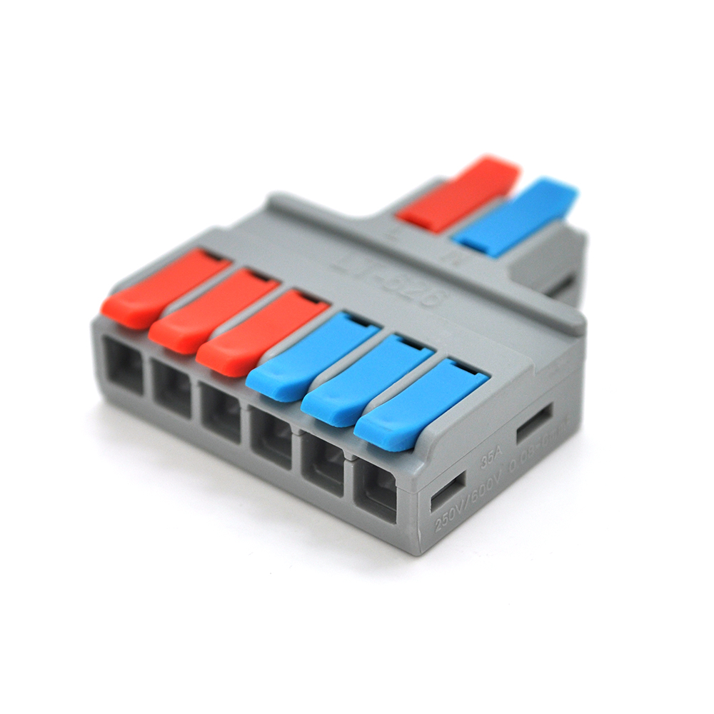 Колодка клемна VOLTRONIC LT-626 2х6-проводи 450V/32A затискач для розподільчих коробок Сірий (21739)