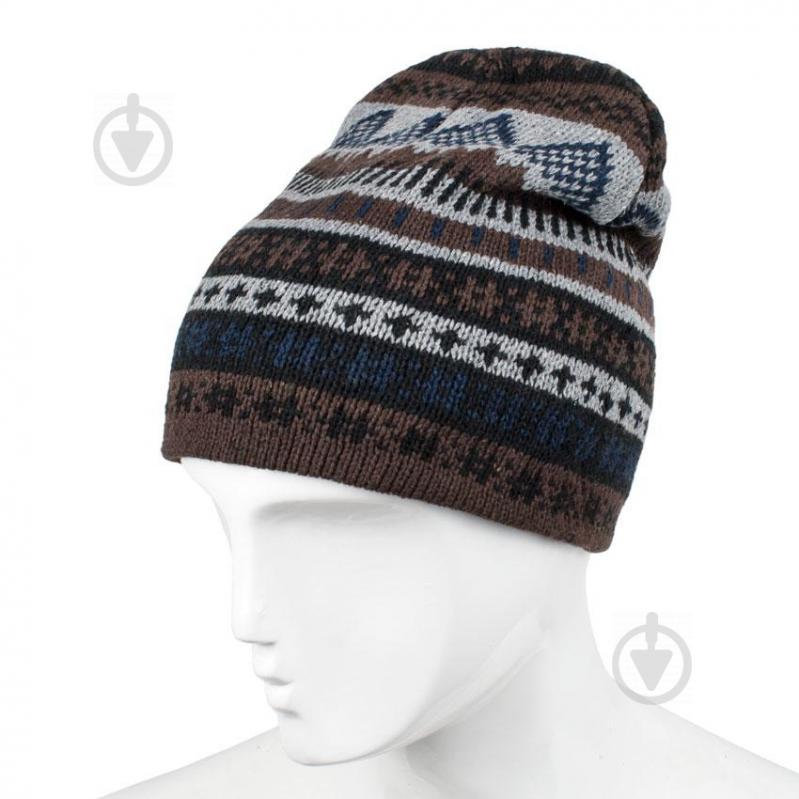 Шапка бини Beaniqe Hoverla Mountains and snow One Size Коричневый (21014)