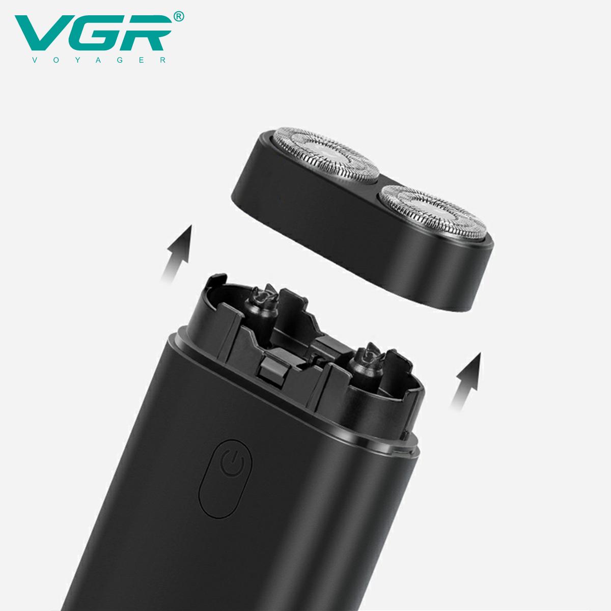 Электробритва роторная VGR V-341 аккумуляторная 500 mAh Черный (9134) - фото 4