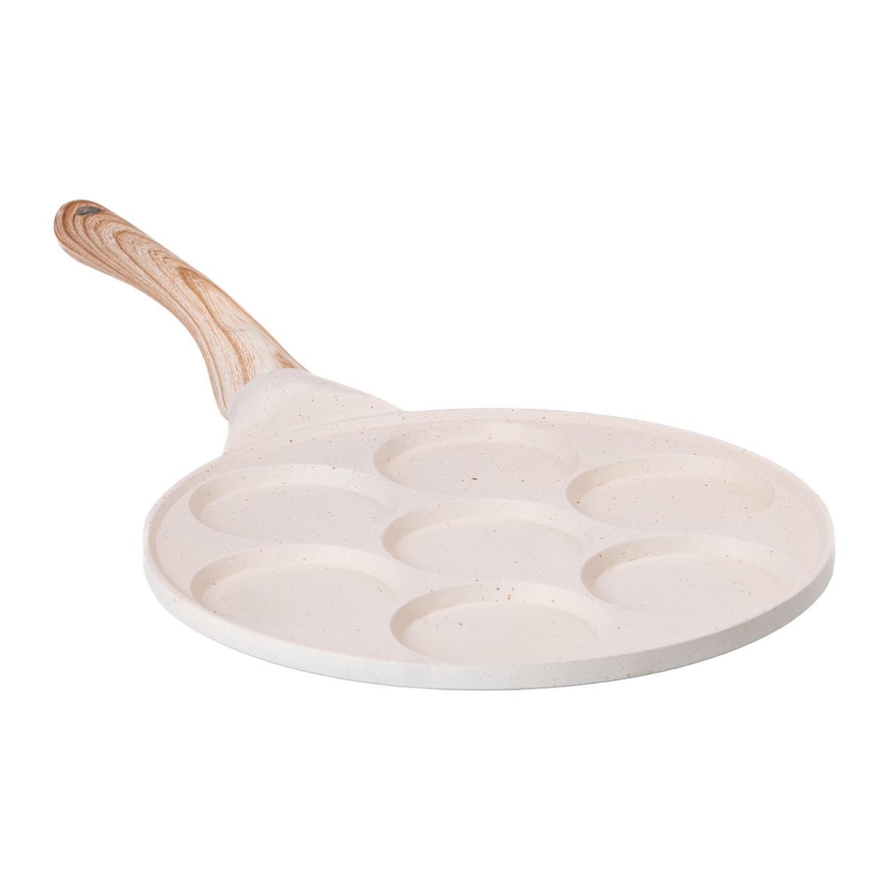 Сковорода для блинов/яиц и оладий 7-сегментная круглая 26 см Бежеый
