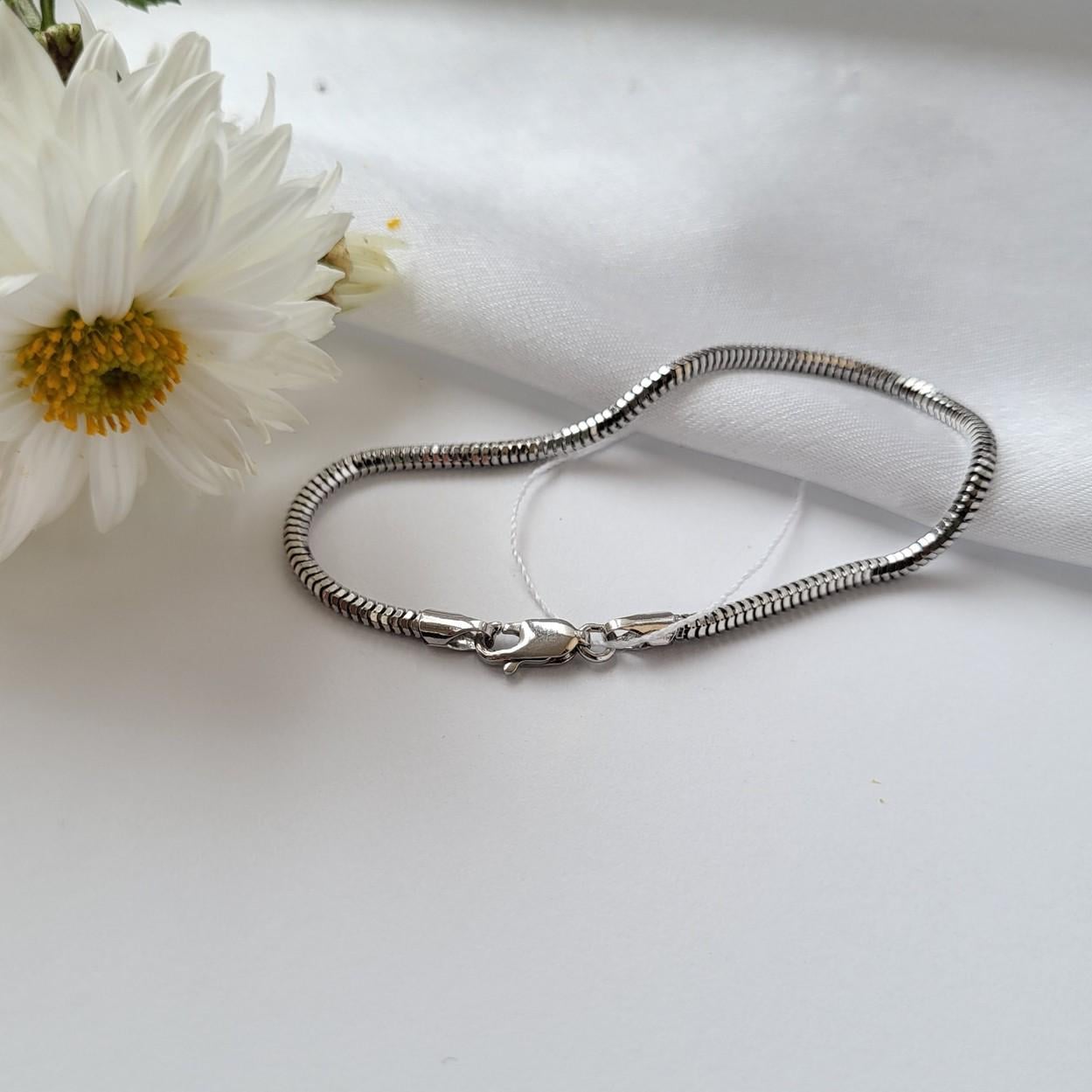 Серебряный браслет женский Снейк без камней 925 пробы (cct 240d 17)