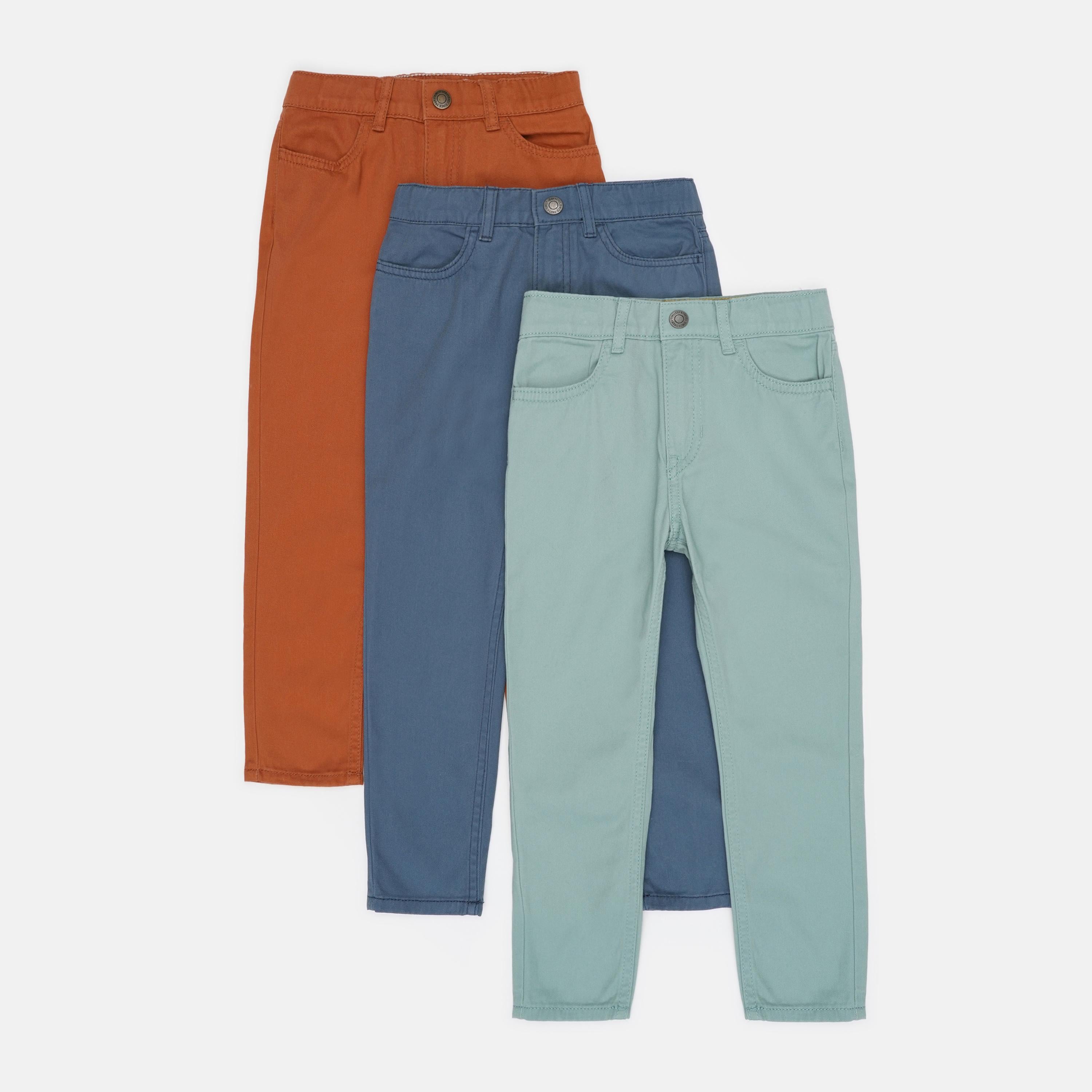 Джинси H&M 3 шт. 110 см Синій/Коричневий/Ментоловий (A2509979753)