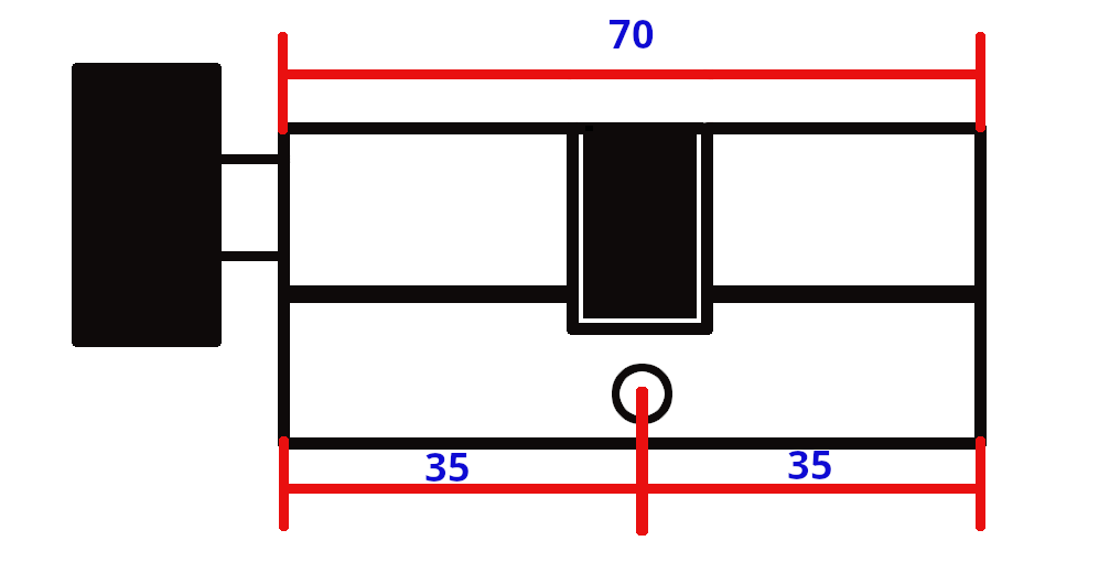 Серцевина Kedr Zink M70 ZC 35Tх35 ключ/комір Латунь ET70PB (8545918) - фото 2