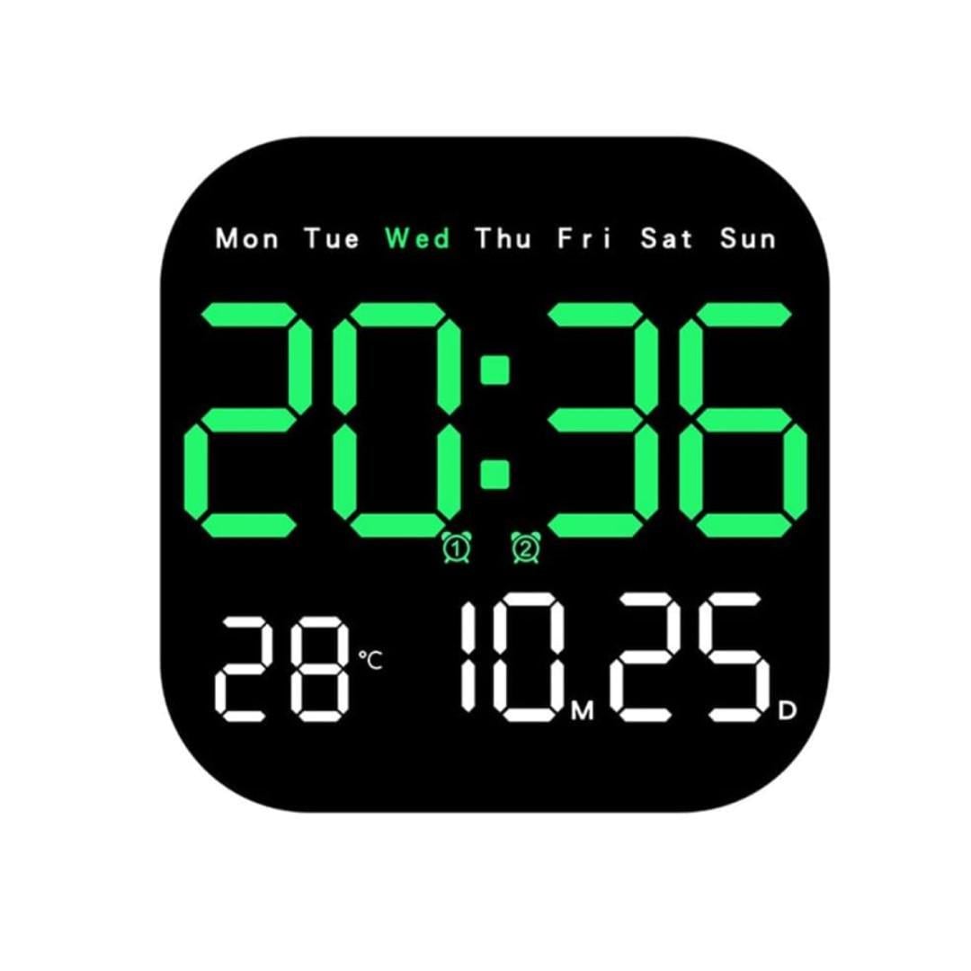 Годинник настінний електронний WL-1200/6650 з пультом від мережі USB зелене підсвічування (25879107)