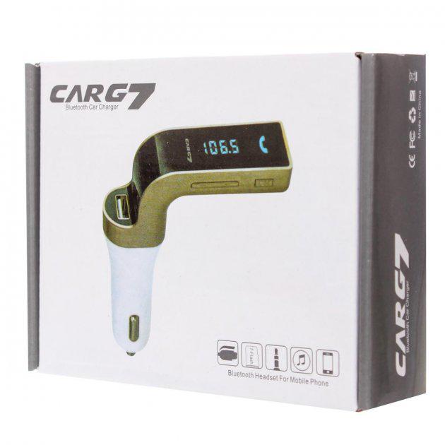 Модулятор FM трансмітер Bluetooth в машину Car G7 з USB Чорний (154720)