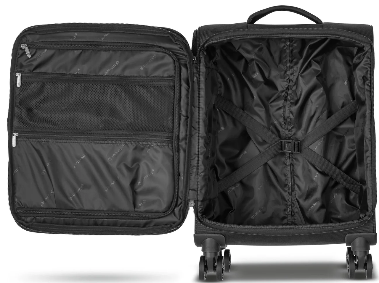 Валіза маленька з тканини Topmove зі збільшенням 35/40 л Чорний - фото 4 Валіза маленька з тканини Topmove зі збільшенням 35/40 л Чорний - фото 4