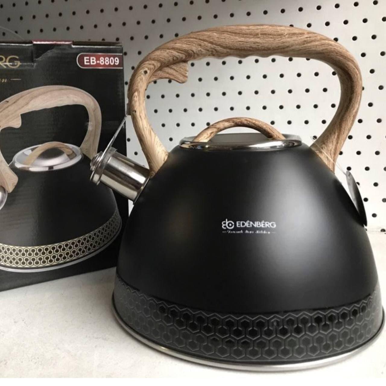 Чайник с свистком для индукционной плиты Edenberg EB-8809 из нержавеющей стали 3 л (2530556653) - фото 2 Чайник с свистком для индукционной плиты Edenberg EB-8809 из нержавеющей стали 3 л (2530556653) - фото 2
