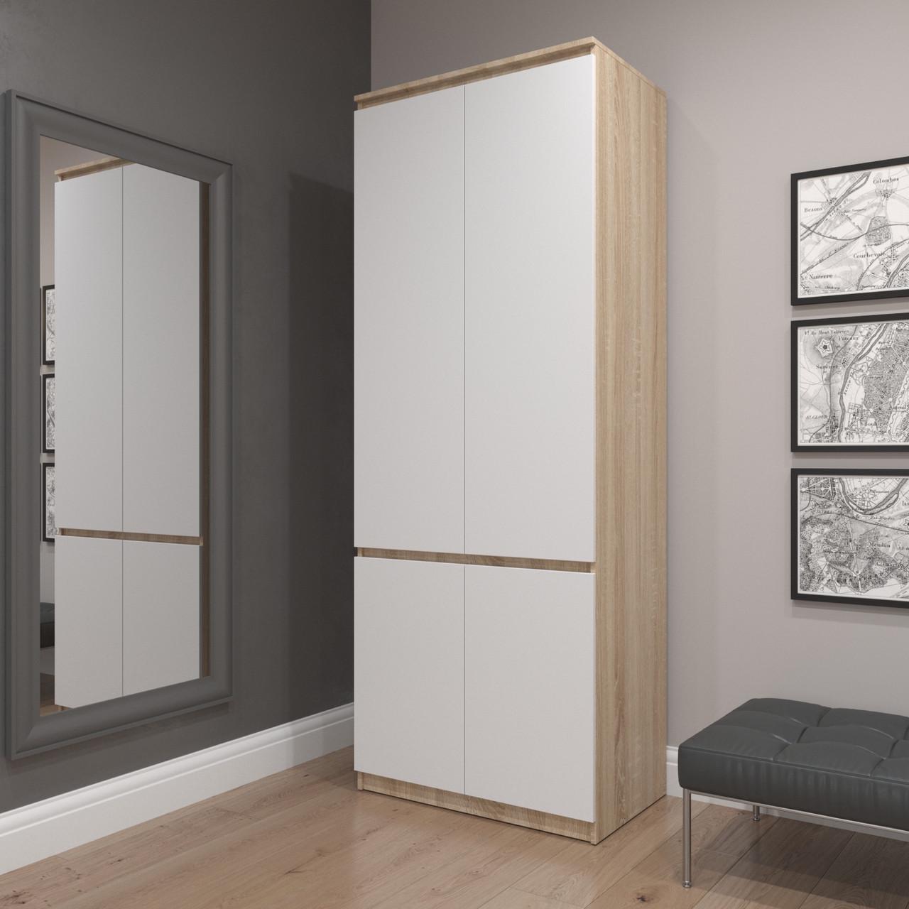 Шафа гардеробна Вайс R-10 802х500х2110 мм Дуб Сонома/Білий фасад (30822814)