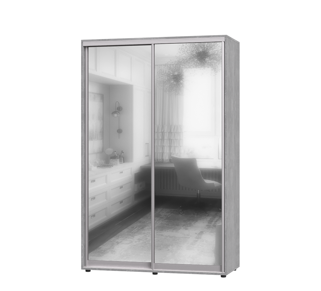 Шкаф-купе двухдверный Эверест ШК-02 140х45х220 см Бетон (06727)