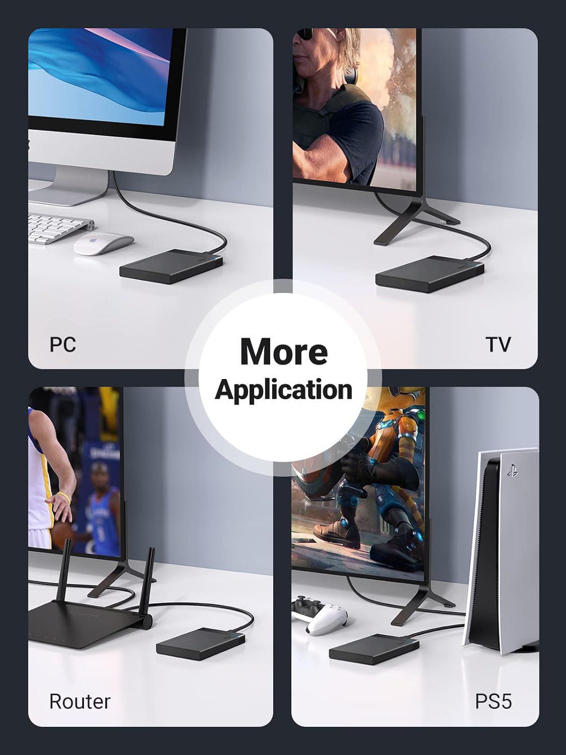 Корпус UGREEN для SSD/HDD 2.5"/5 Гбіт/с SATA III з USB кабелем 0.3 м Чорний (30847) - фото 9