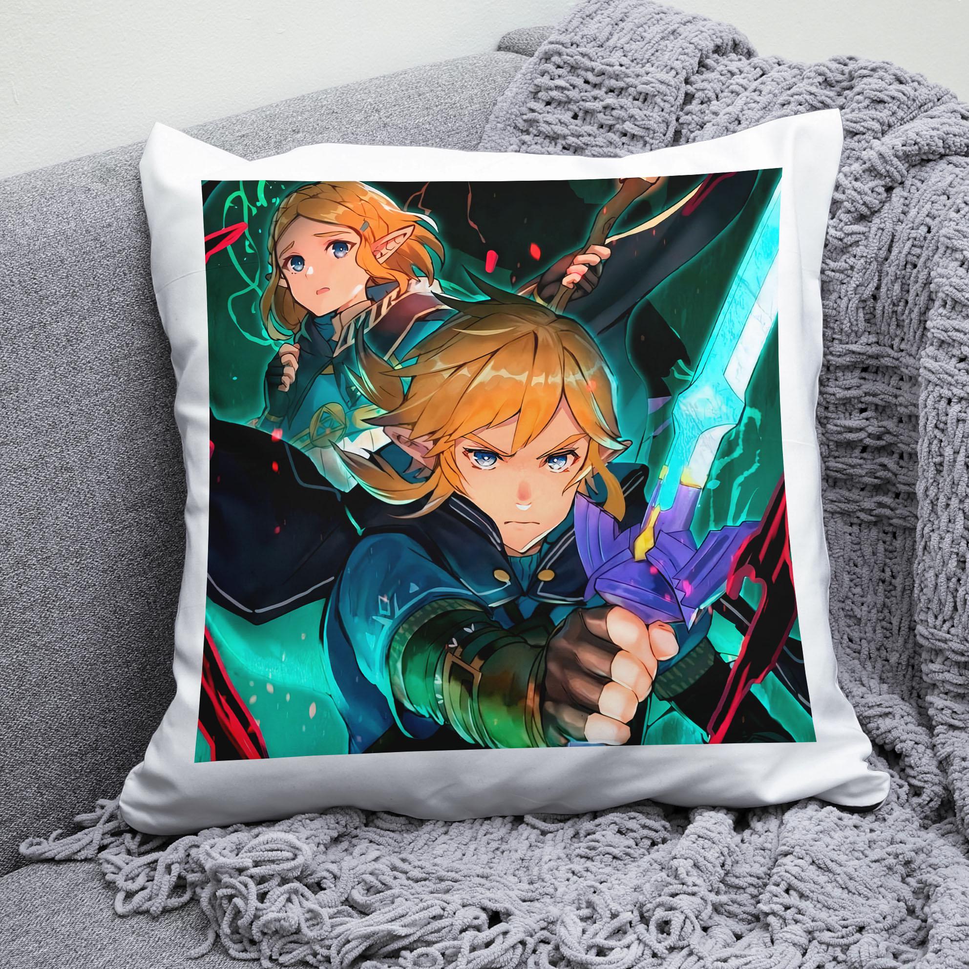 Плюшевая подушка квадрат с принтом игры The Legend of Zelda