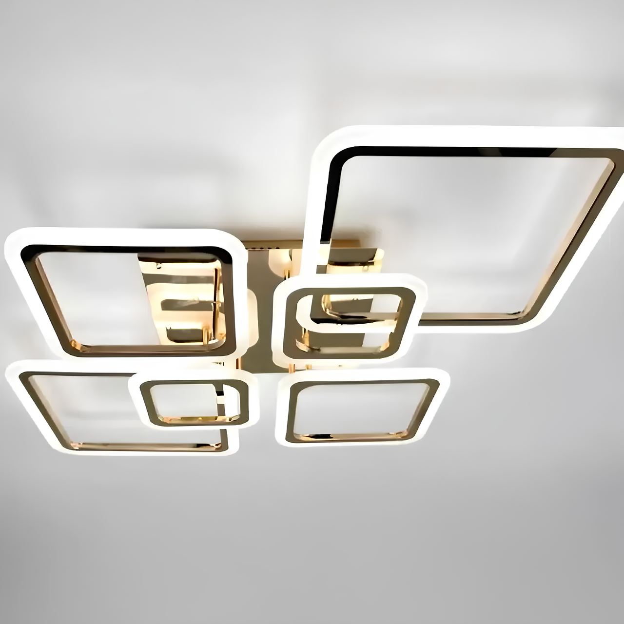 Люстра светодиодная Svet на шесть плафонов с пультом 159W 3000-6000К Золотой (SL-5331/2+2+2 FG DIMMER)