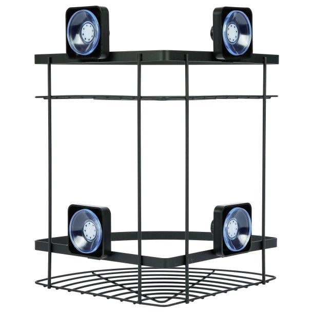 Полиця кутова Axentia на присосках металева з порошковим покриттям 2 яруси 22х34х22 см Чорний (135969) - фото 2 Полиця кутова Axentia на присосках металева з порошковим покриттям 2 яруси 22х34х22 см Чорний (135969) - фото 2