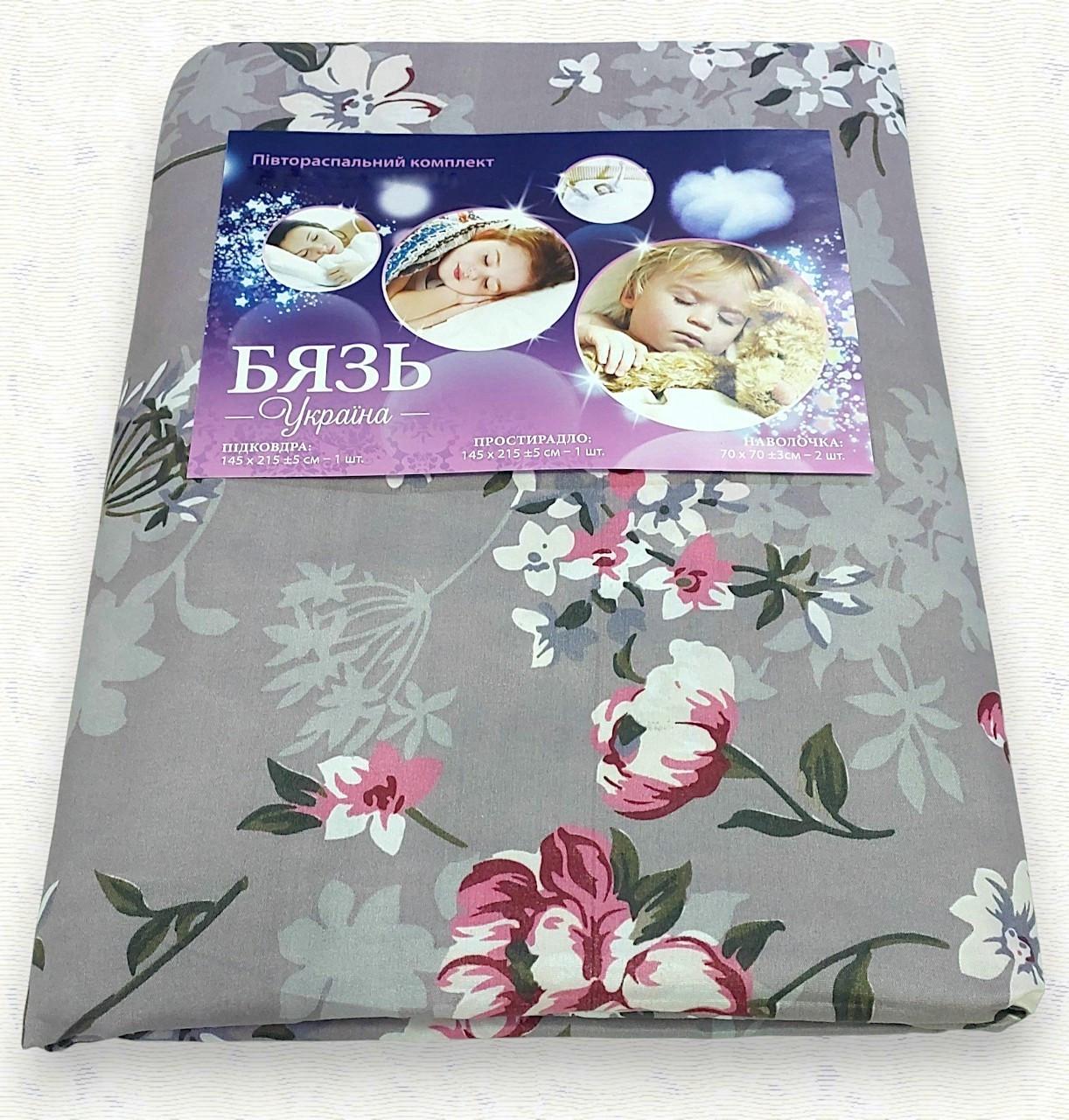 Комплект постільної білизни з бязі см-01 полуторна 145х215 см (6977) - фото 2