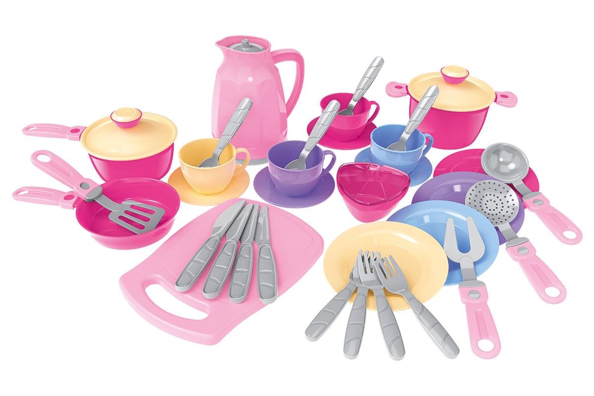 Детский игровой набор ТехноК Кухонный набор из пластика 27x43x8,5 см Розовый (150-98-TH3275)