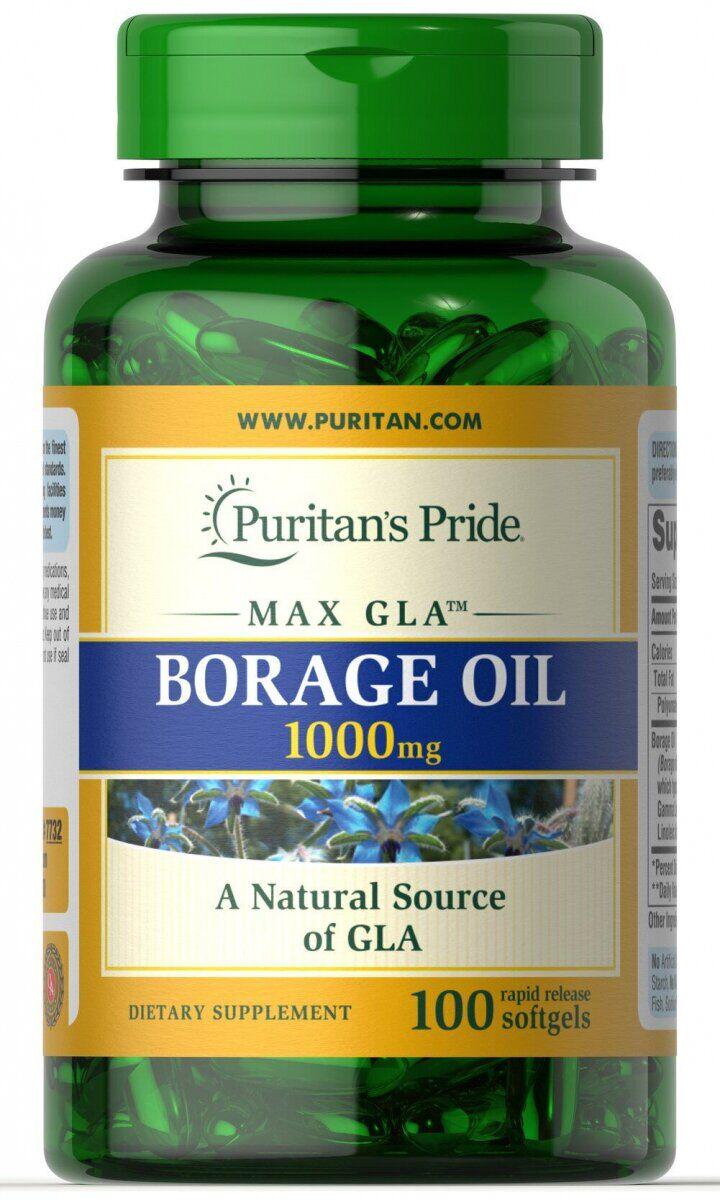 Масло огуречника Puritan's Pride 1000 мг 100 капсул (00000018187)