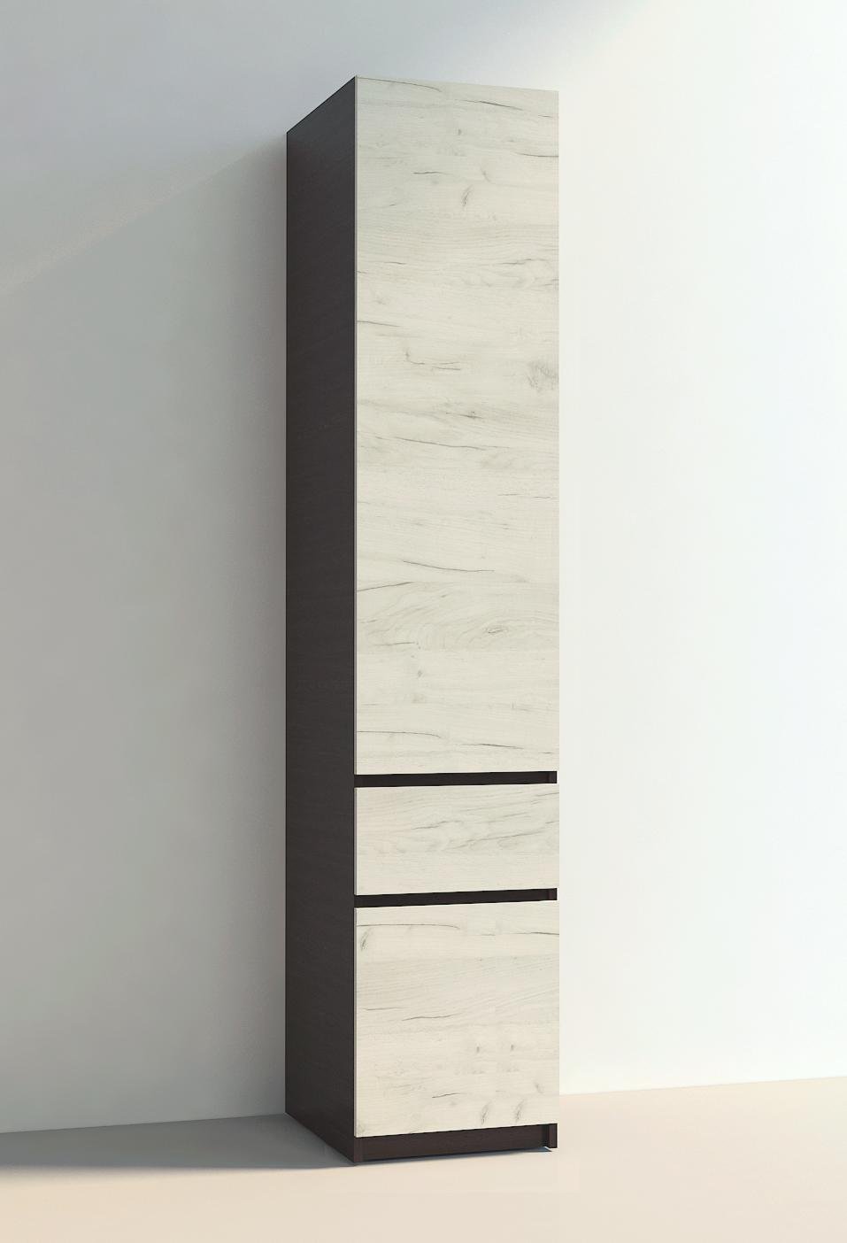 Шафа пенал Мастер Форм Брайт телескопічні напрямні 400х520х2000 мм Венге магія/Дуб крафт білий - фото 5 Шафа пенал Мастер Форм Брайт телескопічні напрямні 400х520х2000 мм Венге магія/Дуб крафт білий - фото 5