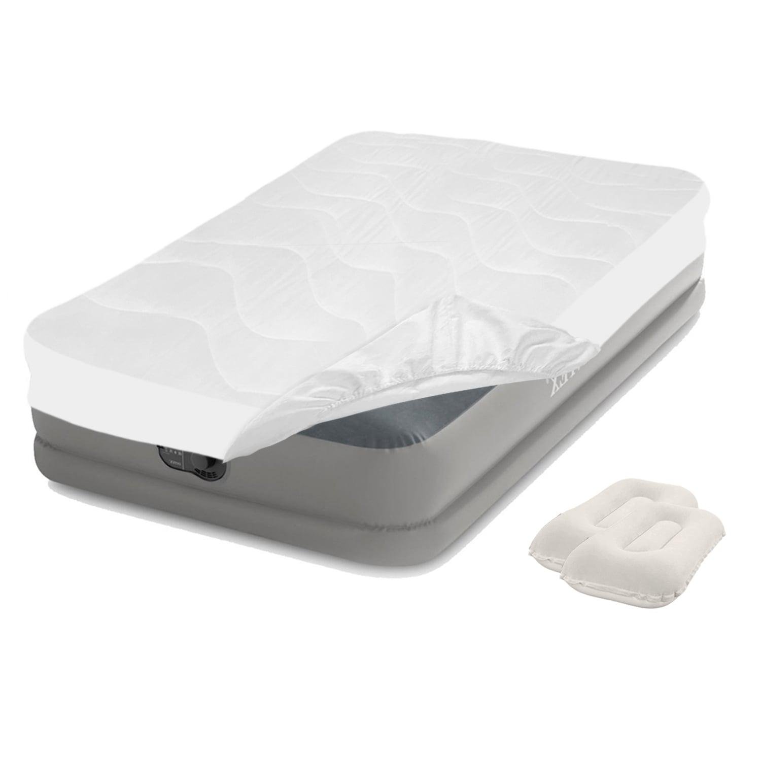 Надувне ліжко односпальне Intex 64112-3 вбудований електронасос від USB/наматрацник/подушка 99х191х30 см (175887)