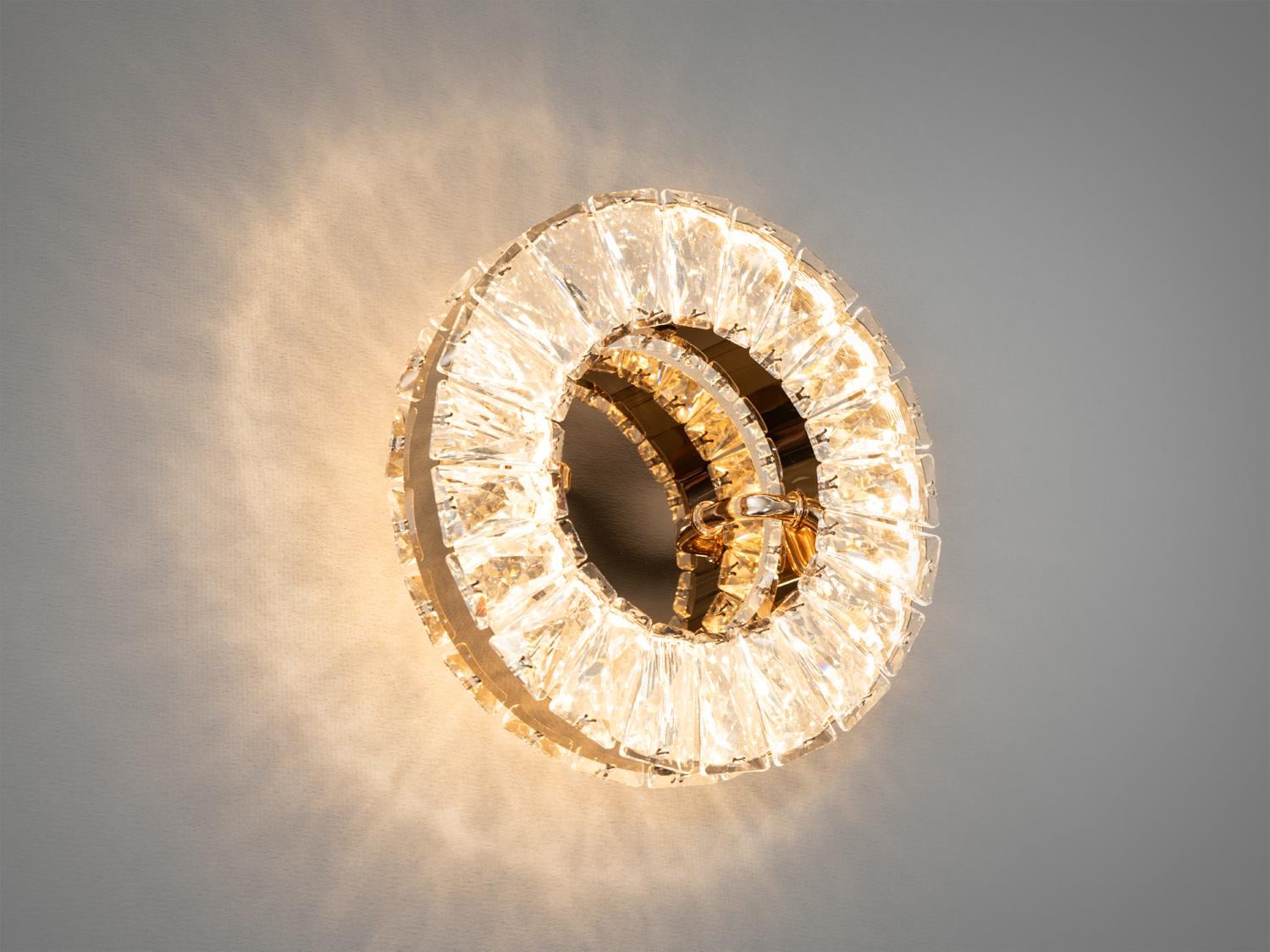 Светильник настенный хрустальный LED 15W Золотой (9616G)