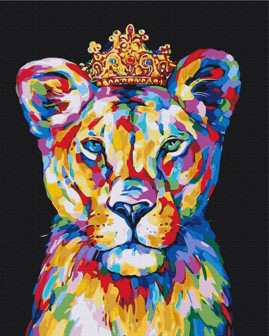 Картина по номерам Brushme Премиум Райдужный князь лев 40x50 см (PBS51839)