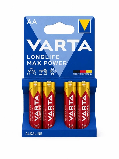 Батарейка Varta Longlife Alkaline MAX Power AA 4 шт. (М00154) Батарейка Varta Longlife Alkaline MAX Power AA 4 шт. (М00154)