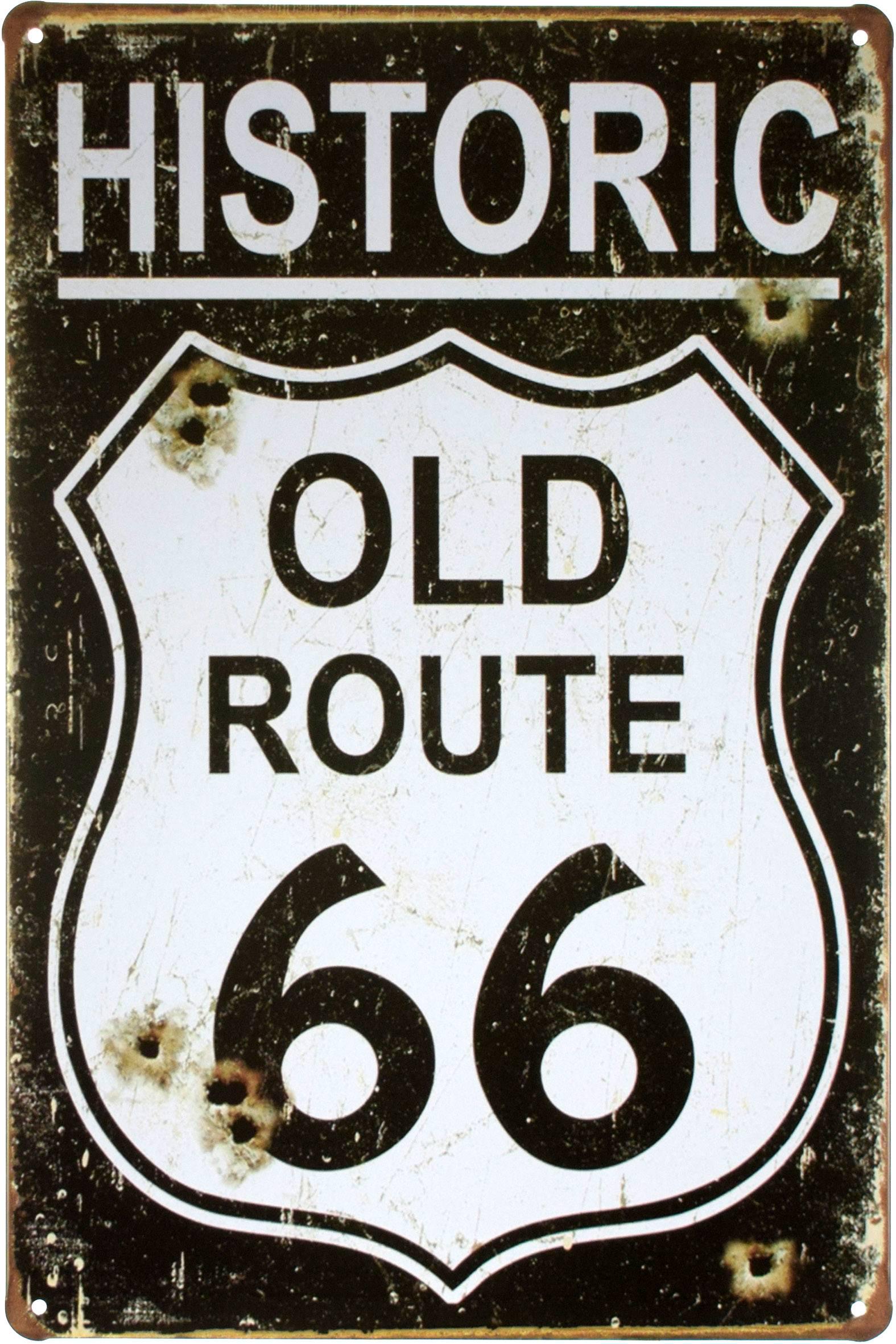 Табличка металева Історичний Старий Маршрут Route 66 20x30 см