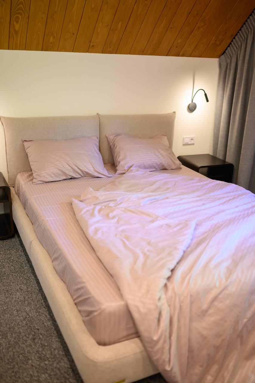 Комплект постельного белья Signorina Siena из страйп-сатина полуторный 50х70 см/70х70 см Пудровый (0018P) - фото 3