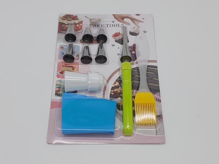 Мешок кондитерский многоразовый тканевый для крема с металлическими насадками 8 шт. (20187) - фото 3