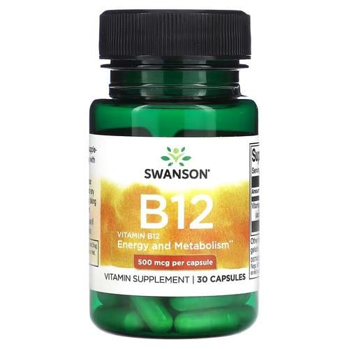 Кобаламин B-12 Swanson Vitamin B12 500 mcg 30 капс. (SW1248)