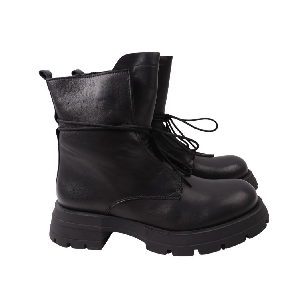 Ботинки женские Aquamarin из кожи р. 39 Черный (2031-21DHC)