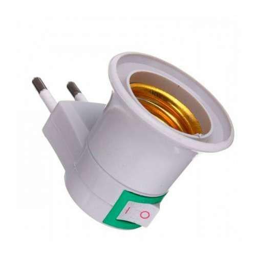 Патрон Lemanso Е27 з вилкою та кнопкою г-подібний Білий (LMA035)