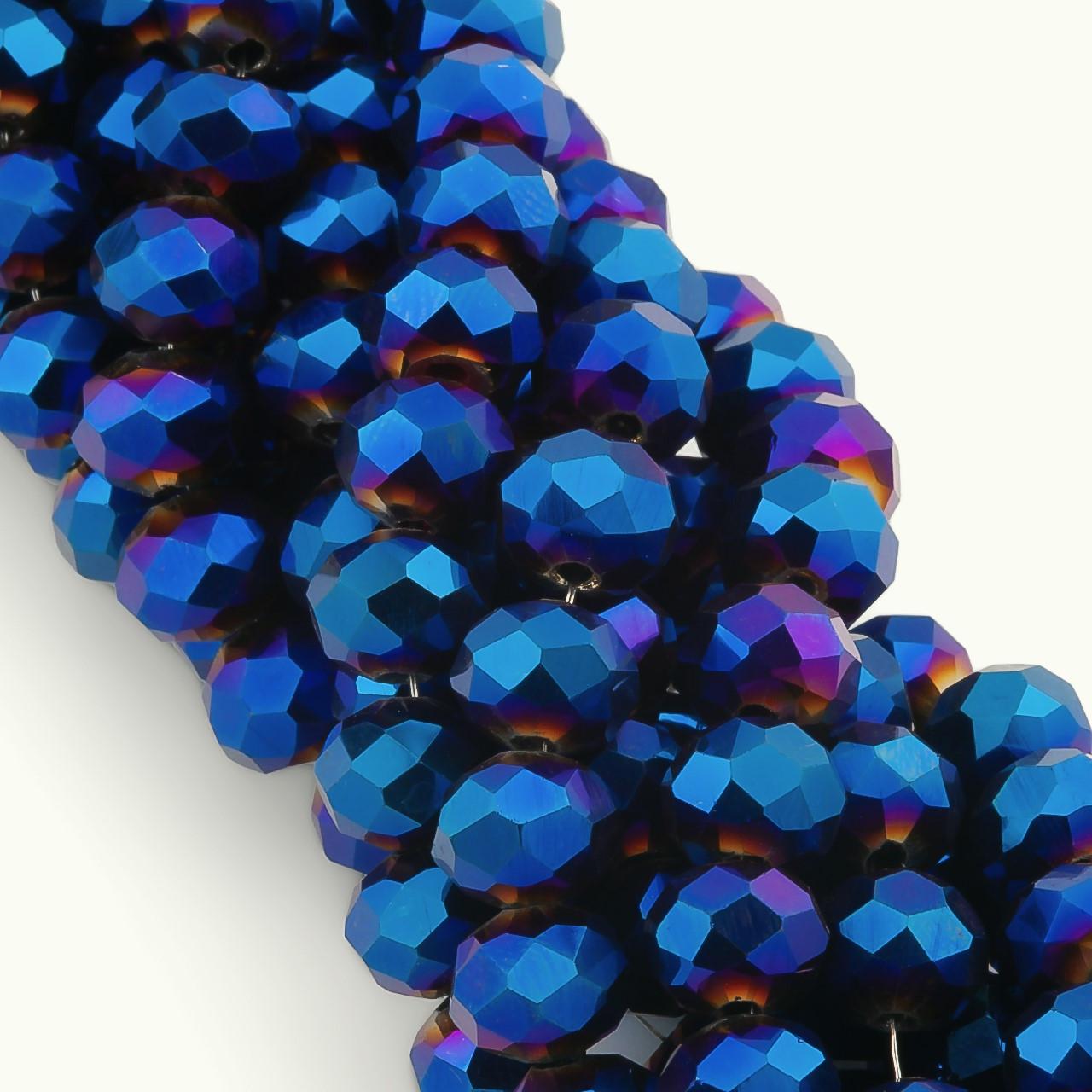 Намистини Swarovski огранювання рондель 3,5х3 мм 34 см 124 шт. Синій/Металік (БС3156а63)