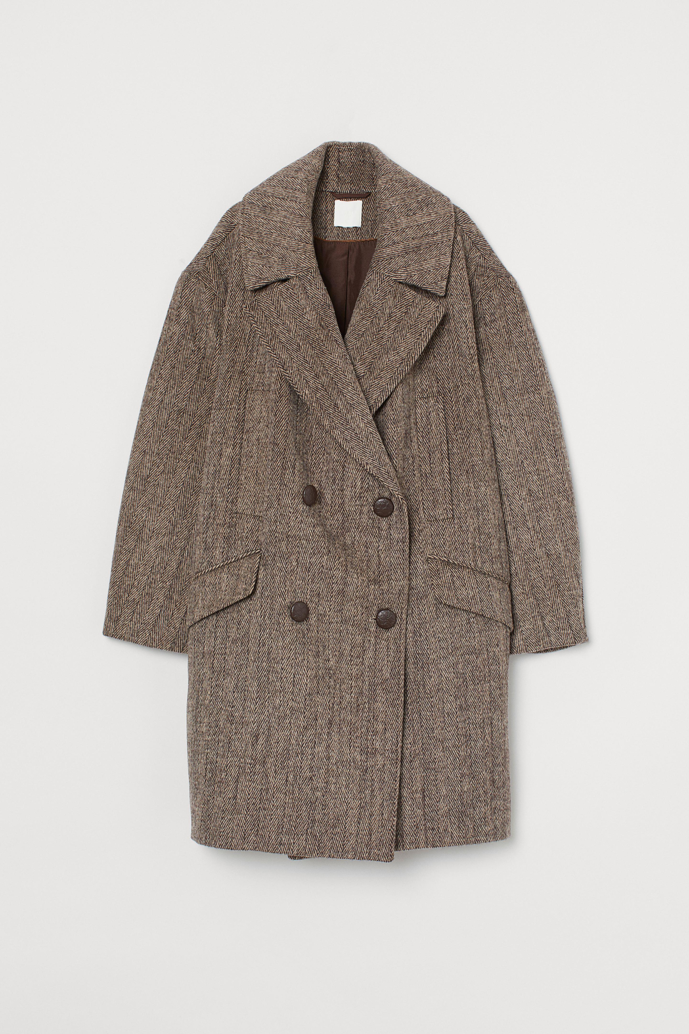 Пальто H&M L Темно-коричневый (7728150)