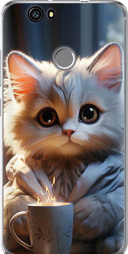 Чехол на Huawei Nova White cat (5646u-439-42517) Чехол на Huawei Nova White cat (5646u-439-42517)