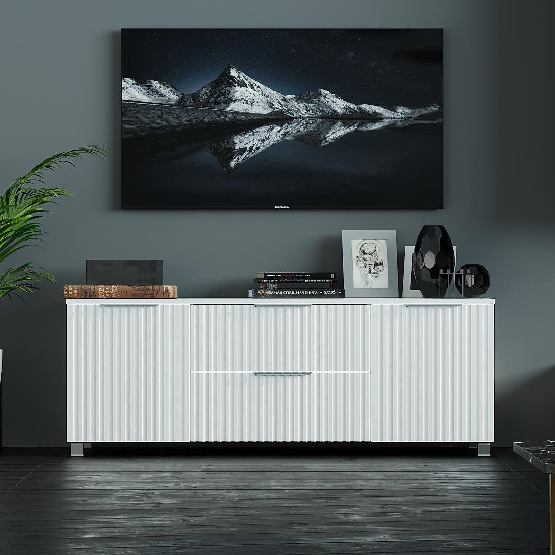 Тумба ТВ DiPortes Саванна К-212 140/53/40 см Белый (01188)